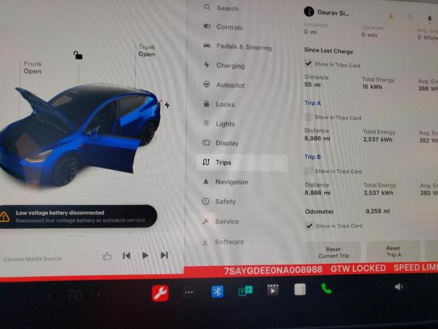 Фото 9 с аукциона – 2022 TESLA MODEL Y с VIN 7SAYGDEE0NA008988