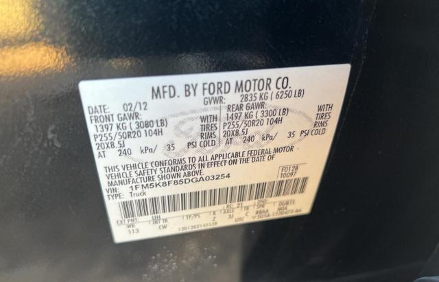 Photo 10 from auction – 2013 FORD EXPLORER L with VIN 1FM5K8F85DGA03254