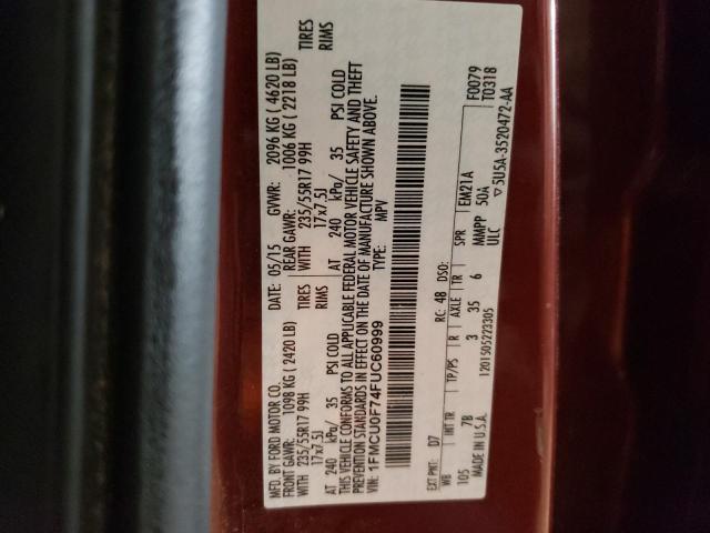 Photo 14 from auction – 2015 FORD ESCAPE S with VIN 1FMCU0F74FUC60999