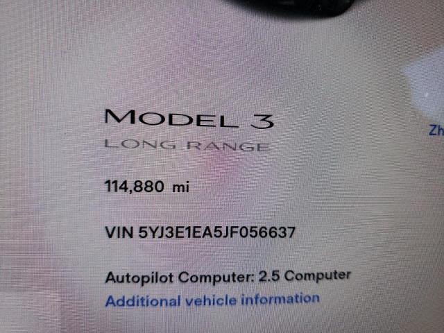 Photo 9 from auction – 2018 TESLA MODEL 3 with VIN 5YJ3E1EA5JF056637