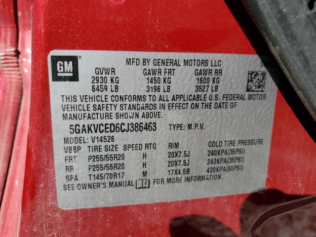 Photo 14 from auction – 2012 BUICK ENCLAVE with VIN 5GAKVCED6CJ386463