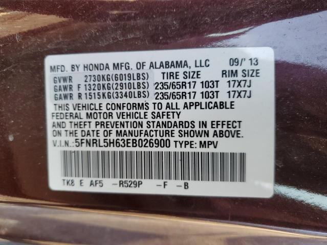 Photo 14 from auction – 2014 HONDA ODYSSEY EX with VIN 5FNRL5H63EB026900