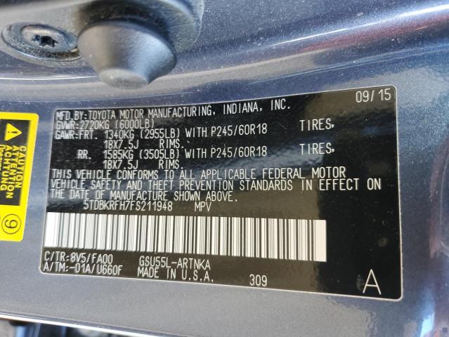 صورة رقم 14 من المزاد - 2015 TOYOTA HIGHLANDER مع VIN 5TDBKRFH7FS211948