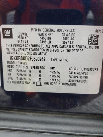 Photo 14 from auction – 2015 GMC ACADIA SLT with VIN 1GKKRSKD2FJ390262