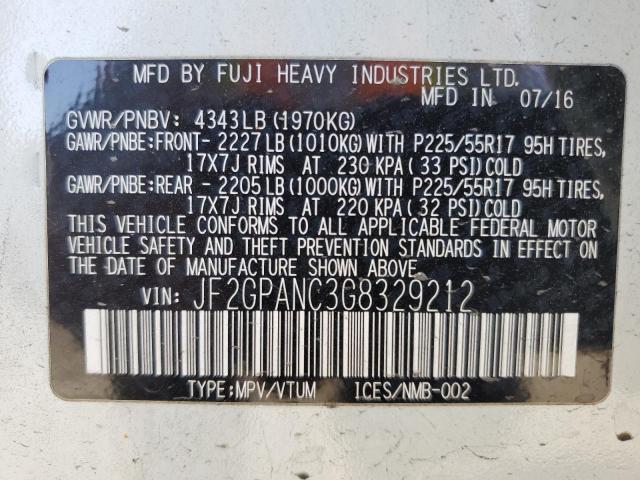 Photo 14 from auction – 2016 SUBARU CROSSTREK with VIN JF2GPANC3G8329212