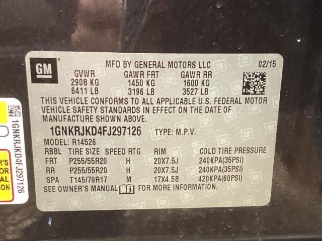 Photo 10 from auction – 2015 CHEVROLET TRAVERSE L with VIN 1GNKRJKD4FJ297126