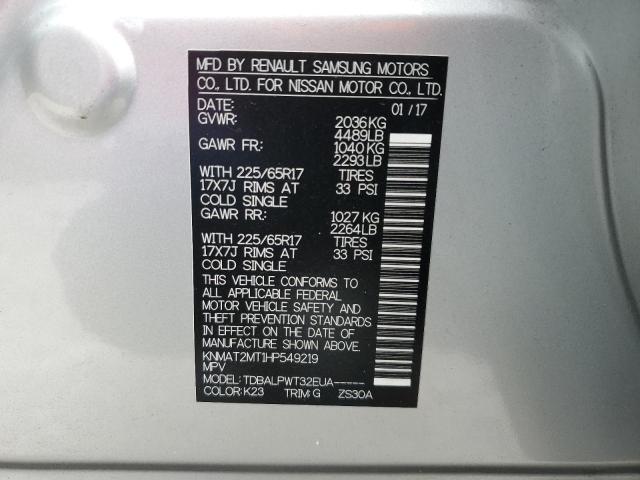 Photo 14 from auction – 2017 NISSAN ROGUE S with VIN KNMAT2MT1HP549219