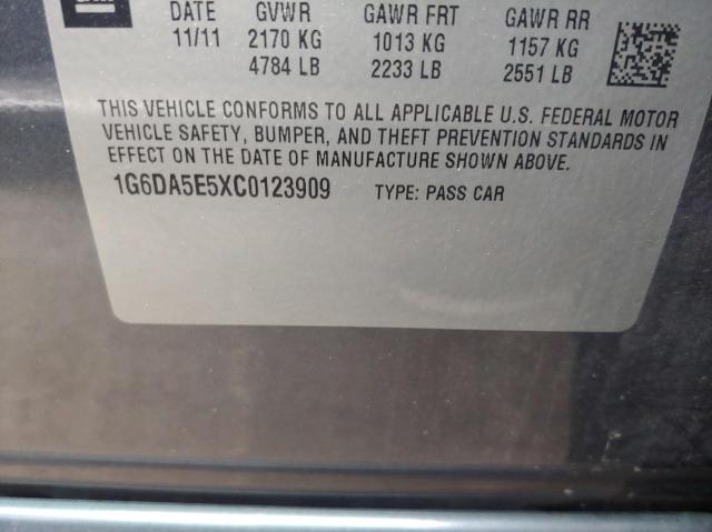 Photo 10 from auction – 2012 CADILLAC CTS with VIN 1G6DA5E5XC0123909
