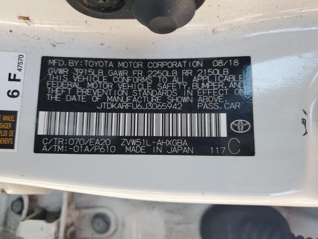 Photo 14 from auction – 2018 TOYOTA PRIUS with VIN JTDKARFU6J3065942