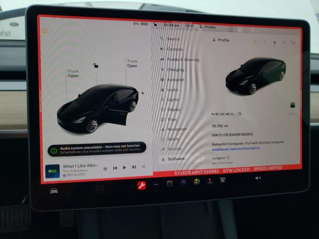 Photo 9 from auction – 2022 TESLA MODEL 3 with VIN 5YJ3E1EA0NF368953