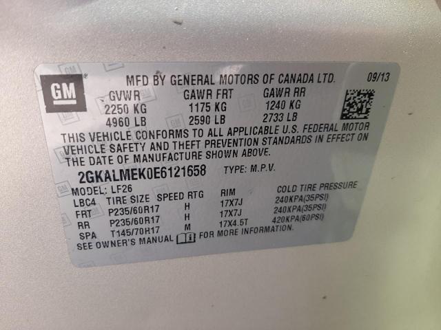Photo 14 from auction – 2014 GMC TERRAIN SL with VIN 2GKALMEK0E6121658