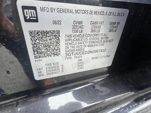 Photo 10 from auction – 2022 GMC SIERRA K15 with VIN 3GTUUCED2NG607412