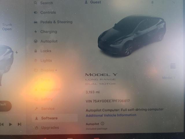 Photo 9 from auction – 2023 TESLA MODEL Y with VIN 7SAYGDEE7PF706617
