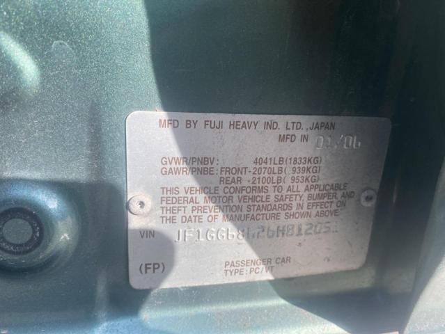 Photo 10 from auction – 2006 SUBARU IMPREZA OU with VIN JF1GG68626H812051