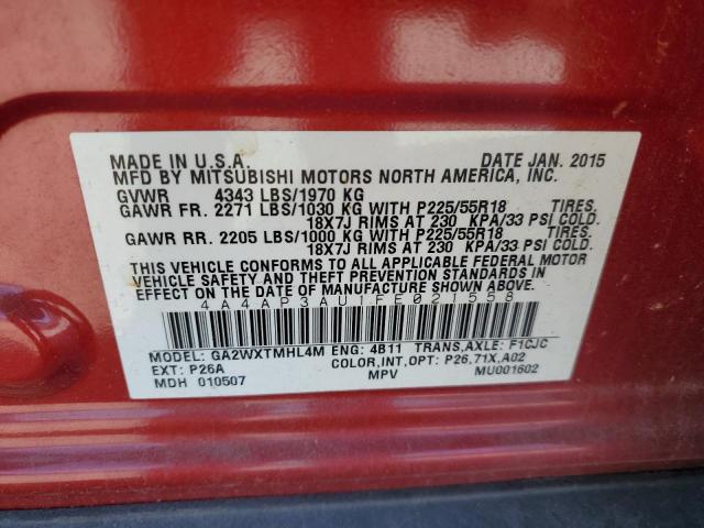 Photo 14 from auction – 2015 MITSUBISHI OUTLANDER with VIN 4A4AP3AU1FE021558