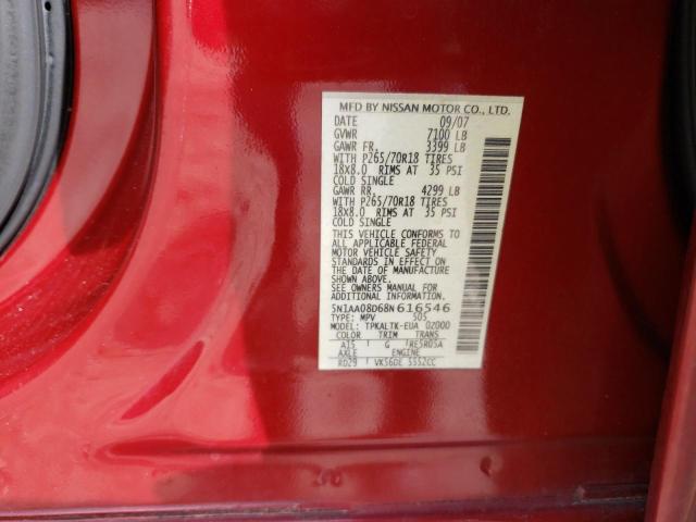 Photo 14 from auction – 2008 NISSAN ARMADA SE with VIN 5N1AA08D68N616546