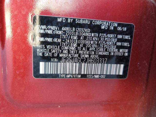 Photo 14 from auction – 2018 SUBARU FORESTER 2 with VIN JF2SJAGC2JH603337