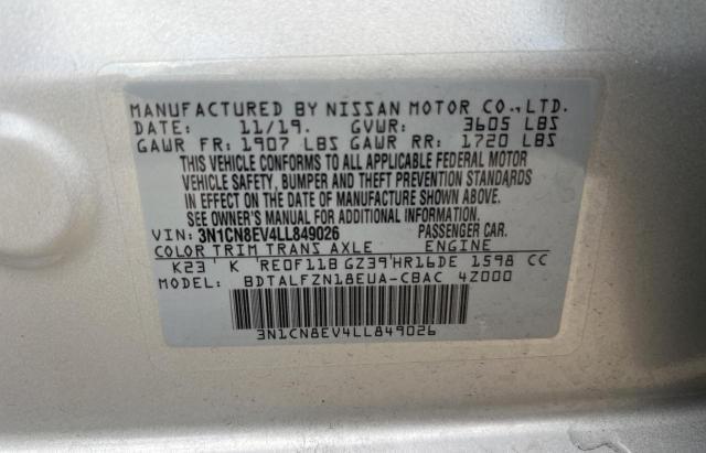 Photo 10 from auction – 2020 NISSAN VERSA SV with VIN 3N1CN8EV4LL849026