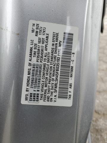 Photo 14 from auction – 2015 HONDA ODYSSEY EX with VIN 5FNRL5H45FB035193