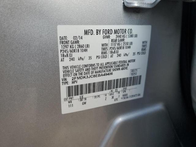Photo 14 from auction – 2014 FORD EDGE SEL with VIN 2FMDK3JC8EBA49406