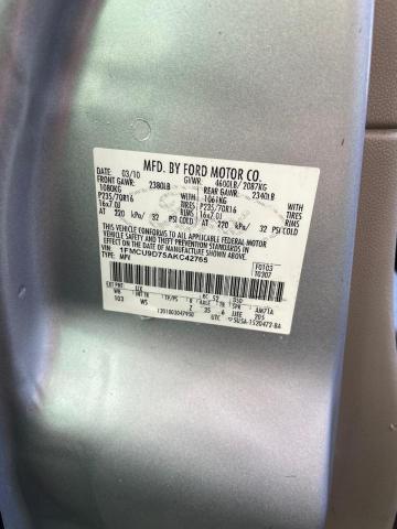 Photo 10 from auction – 2010 FORD ESCAPE XLT with VIN 1FMCU9D75AKC42765