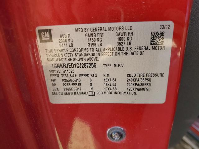 Photo 14 from auction – 2012 CHEVROLET TRAVERSE L with VIN 1GNKRJED1CJ287256