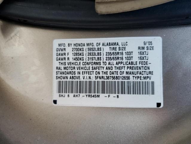 Photo 14 from auction – 2006 HONDA ODYSSEY EX with VIN 5FNRL38756B012656