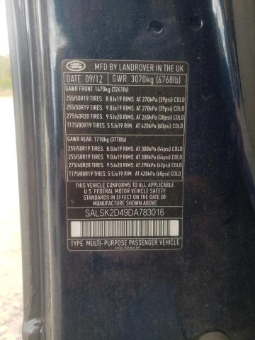 Photo 14 from auction – 2013 LAND ROVER RANGE ROVE with VIN SALSK2D49DA783016