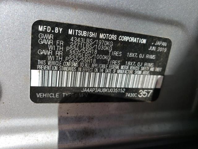 Photo 14 from auction – 2019 MITSUBISHI OUTLANDER with VIN JA4AP3AU8KU035152