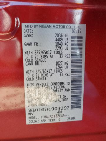 Photo 14 from auction – 2015 NISSAN ROGUE S with VIN 5N1AT2MT7FC903292