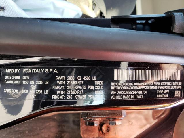 Photo 14 from auction – 2017 JEEP RENEGADE L with VIN ZACCJBBB2HPF91734