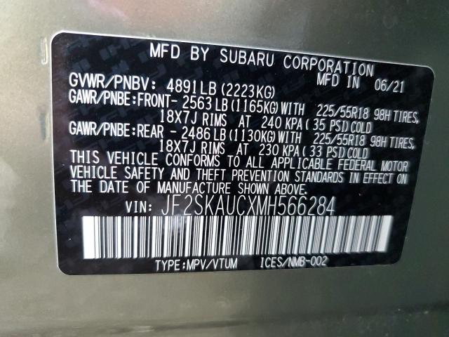 Photo 14 from auction – 2021 SUBARU FORESTER L with VIN JF2SKAUCXMH566284