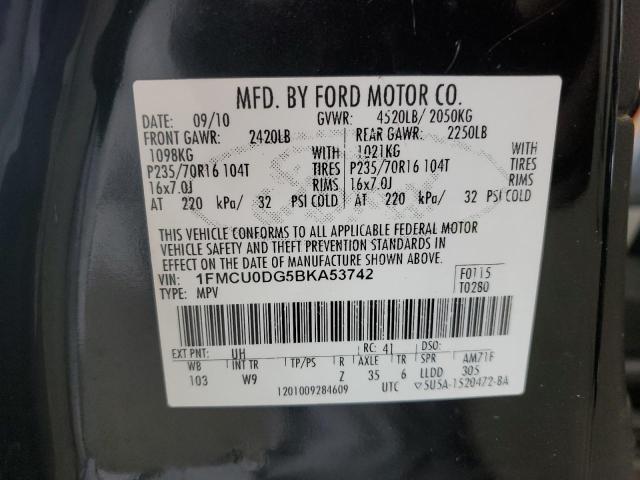Photo 14 from auction – 2011 FORD ESCAPE XLT with VIN 1FMCU0DG5BKA53742