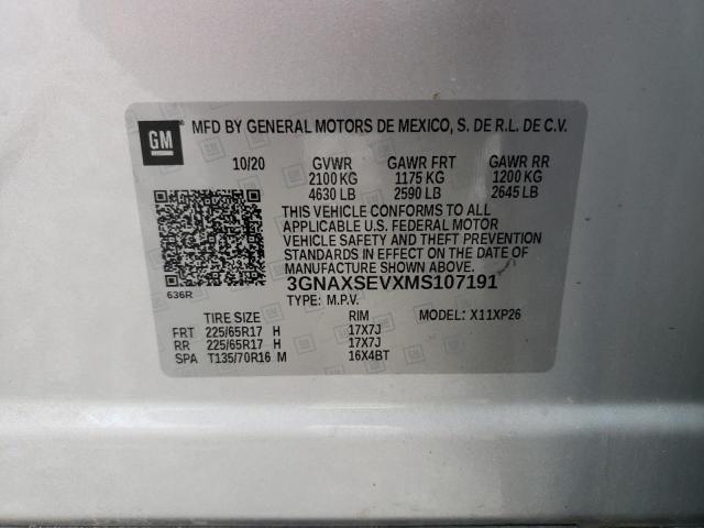 Photo 14 from auction – 2021 CHEVROLET EQUINOX LS with VIN 3GNAXSEVXMS107191