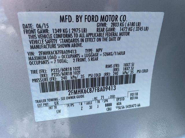 Photo 10 from auction – 2015 FORD FLEX SEL with VIN 2FMHK6C87FBA09413