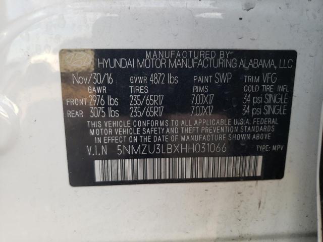 Photo 14 from auction – 2017 HYUNDAI SANTA FE S with VIN 5NMZU3LBXHH031066