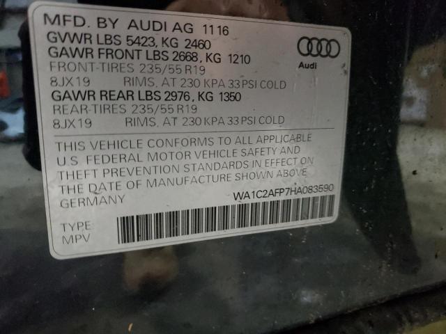 Photo 14 from auction – 2017 AUDI Q5 PREMIUM with VIN WA1C2AFP7HA083590