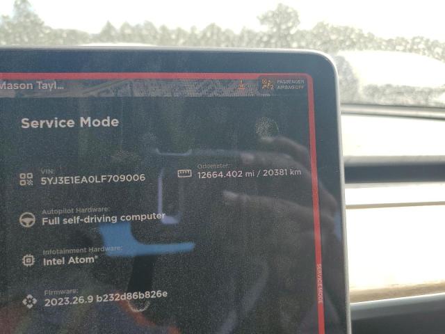 Photo 9 from auction – 2020 TESLA MODEL 3 with VIN 5YJ3E1EA0LF709006