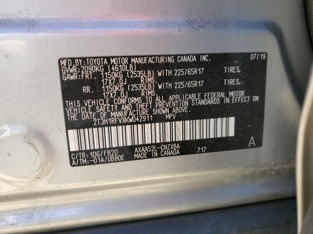 Photo 14 from auction – 2019 TOYOTA RAV4 LE with VIN 2T3H1RFVXKW042911