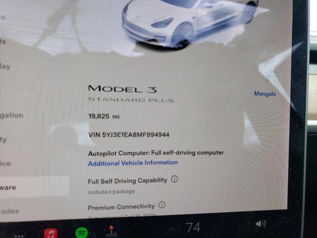Photo 9 from auction – 2021 TESLA MODEL 3 with VIN 5YJ3E1EA8MF994944
