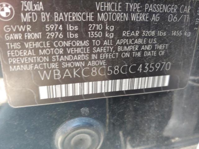 Photo 10 from auction – 2012 BMW 750 LXI with VIN WBAKC8C58CC435970