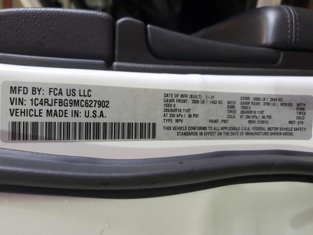 Photo 14 from auction – 2021 JEEP GRAND CHER with VIN 1C4RJFBG9MC627902