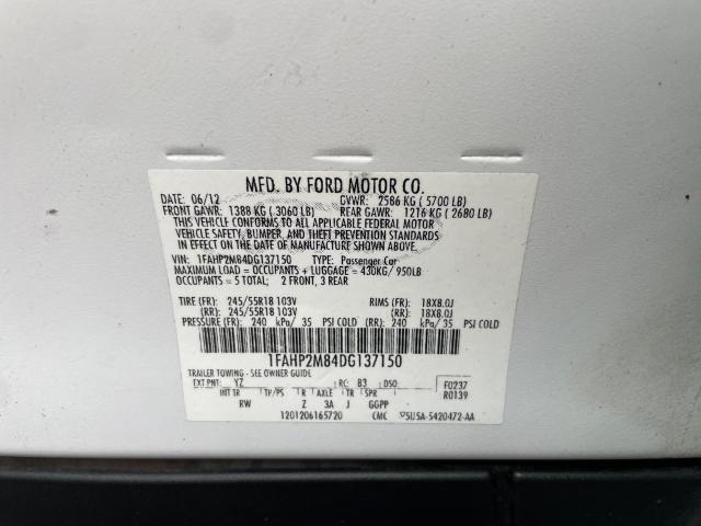 Photo 10 from auction – 2013 FORD TAURUS POL with VIN 1FAHP2M84DG137150