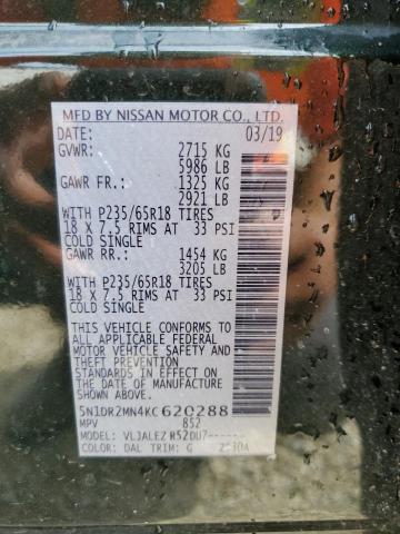 Photo 14 from auction – 2019 NISSAN PATHFINDER with VIN 5N1DR2MN4KC620288
