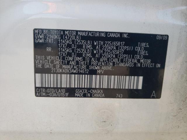 Photo 14 from auction – 2010 TOYOTA RAV4 LIMIT with VIN 2T3DK4DV3AW014612