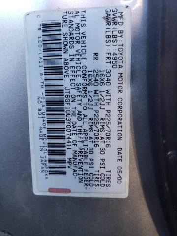 Photo 14 from auction – 2000 LEXUS RX 300 with VIN JT6GF10U3Y0074411