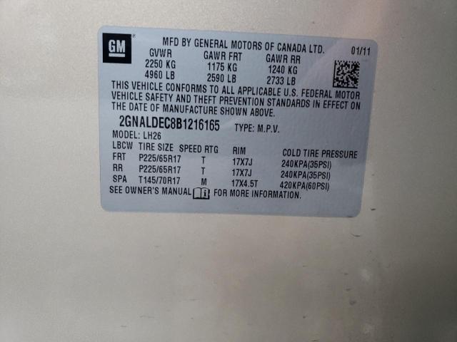 Photo 14 from auction – 2011 CHEVROLET EQUINOX LT with VIN 2GNALDEC8B1216165