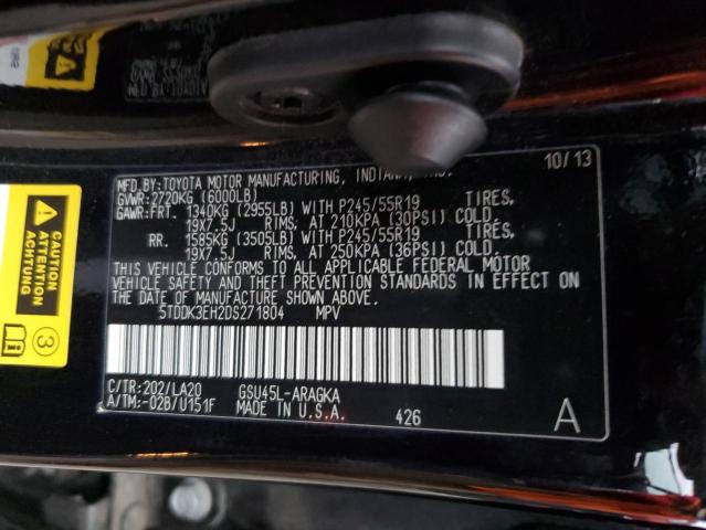Photo 14 from auction – 2013 TOYOTA HIGHLANDER with VIN 5TDDK3EH2DS271804