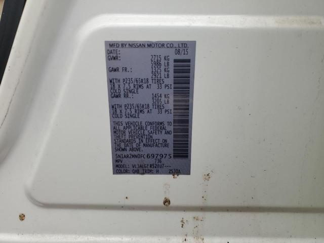 Photo 14 from auction – 2015 NISSAN PATHFINDER with VIN 5N1AR2MN0FC697975