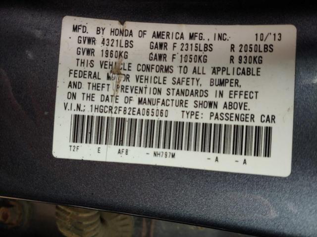 Photo 10 from auction – 2014 HONDA ACCORD EXL with VIN 1HGCR2F82EA065060